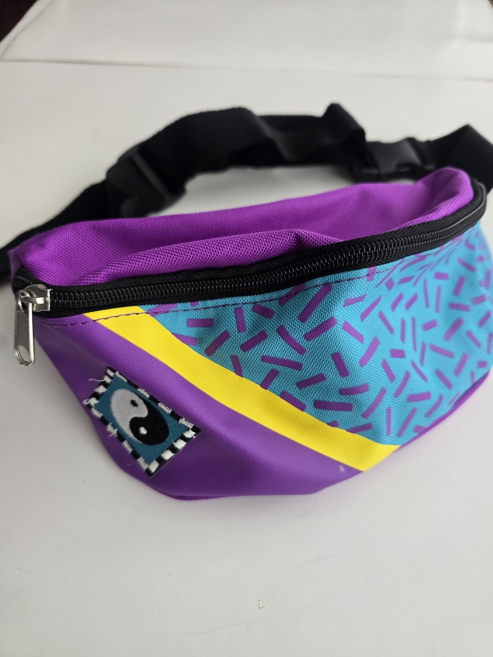 Purple & Teal Hip Pack with Yellow Accent